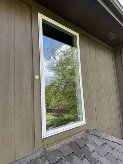 Professional window cleaning by Sparkle Window Cleaners — Clean window + roofline/eaves